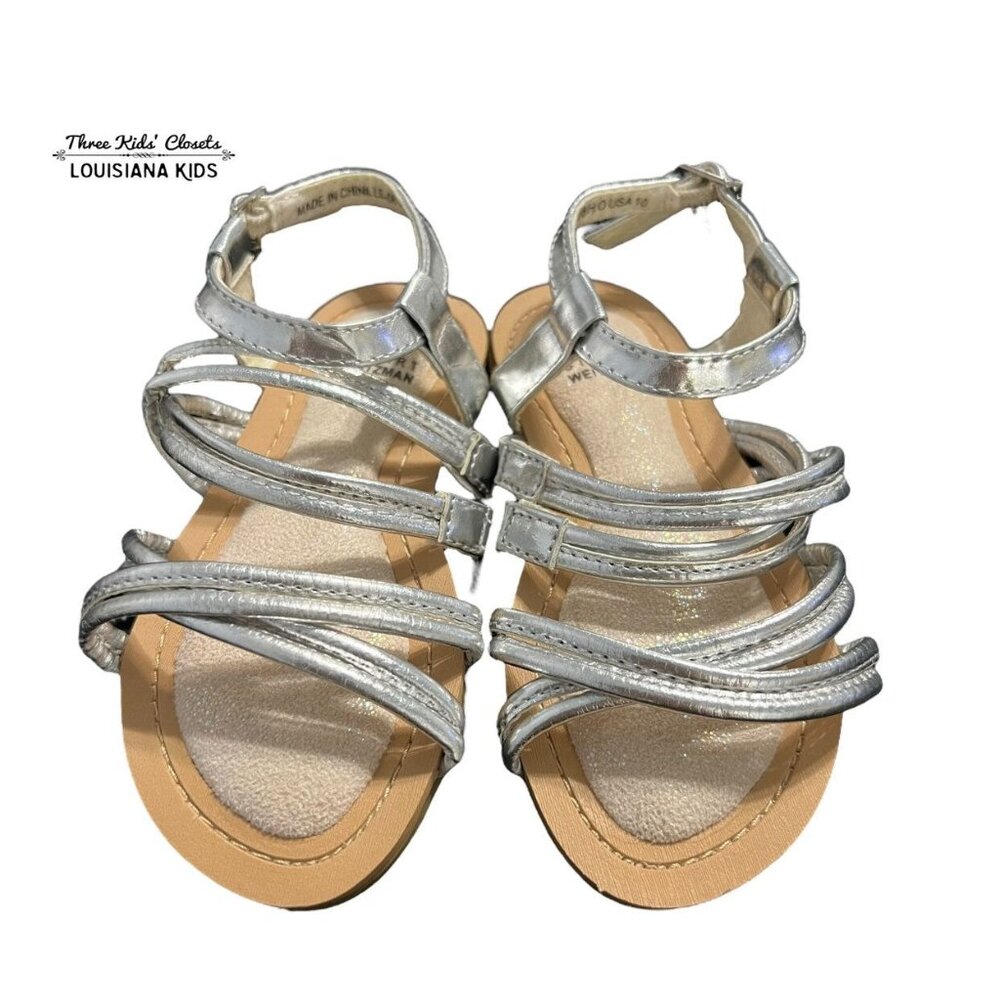 NEW Stuart Weitzman Sz 10 Silver Strappy Sandals